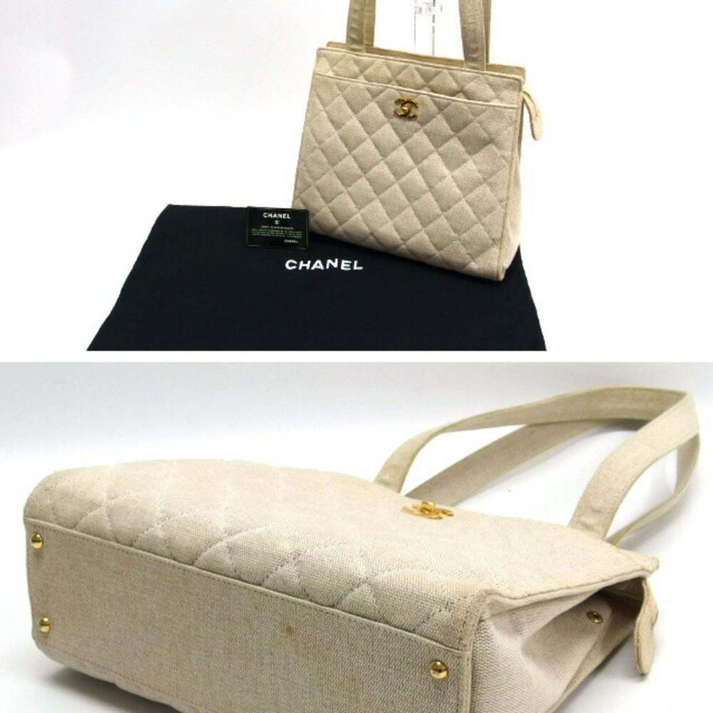 CHANEL Cream Canvas Shoulder Bag - Picture 3 of 11